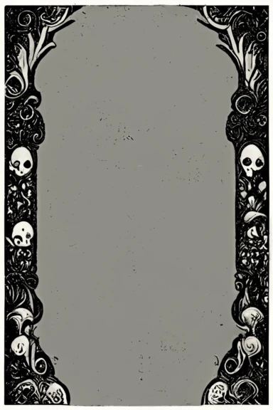 Vintage Halloween gothic style page border, decorative page frame, Vintage fall clipart victorian gothic illustration, photo realistic gothic illustration, art in the style of mc scher winifred luten paul poire and albrecht durer, black ink sketch, black and white, vector, vector illustration