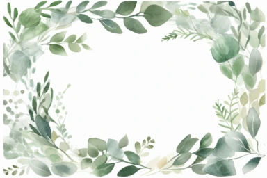 ht WATERCOLOR EUCALYPTUS CLIPART, GREENERY FOLIAGE GREEN LEAF LEAVES LAUREL WREATH FRAMES BORDERS