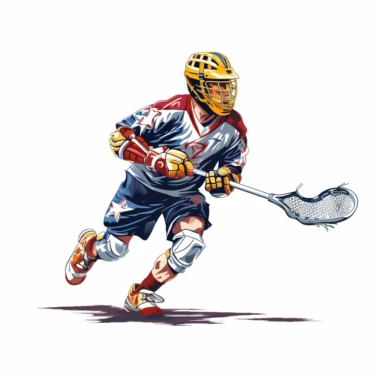 lacrosse player clipart, white background