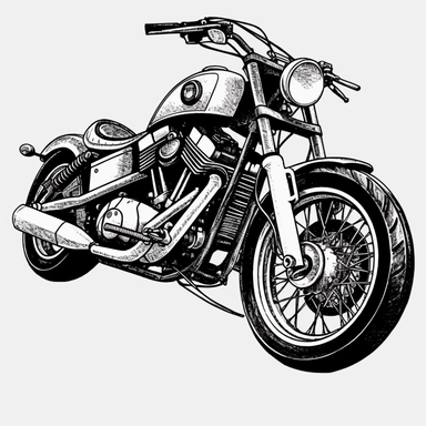 Motorcycles car clip art, black and white, very simple, clip art