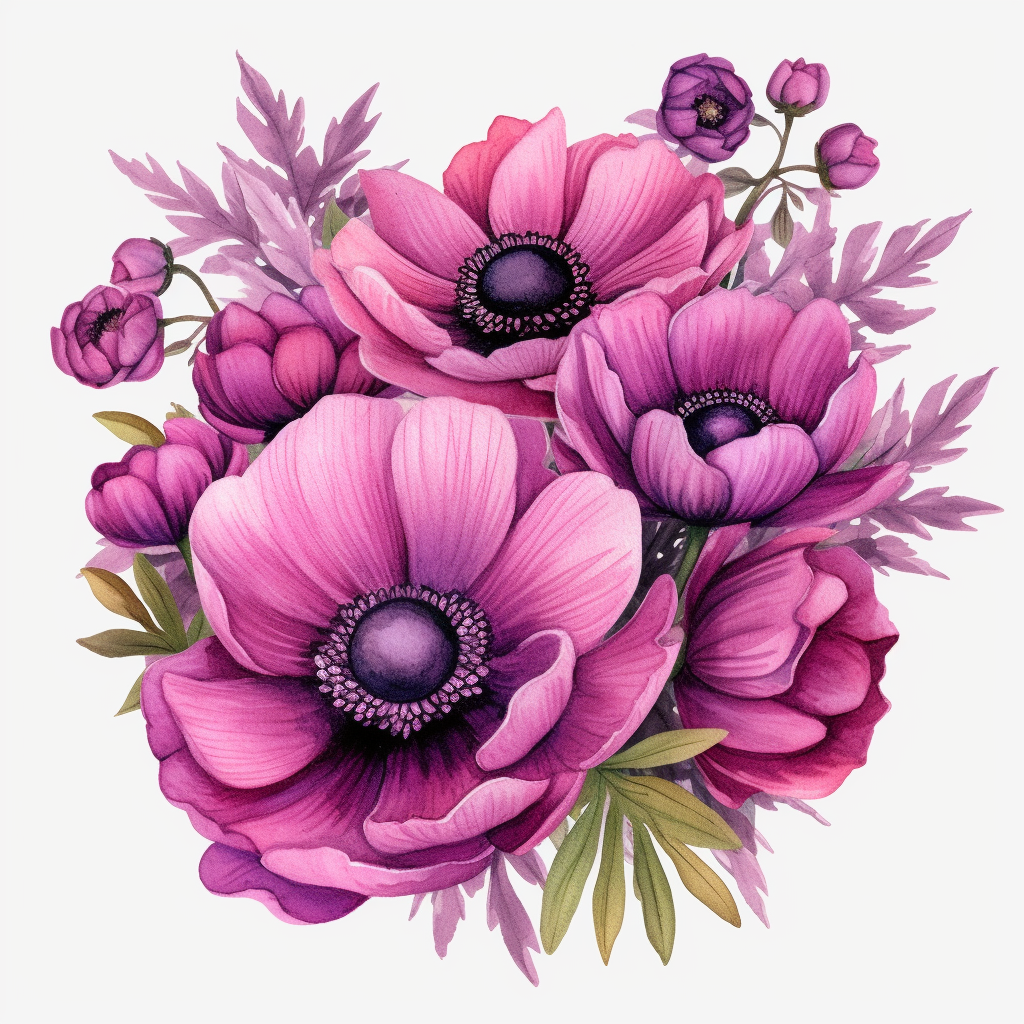 anemone flower cliparts