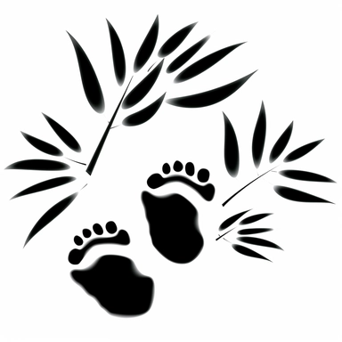 panda footprint clipart