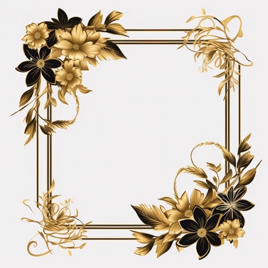simple gold and black frame drawing clipart
