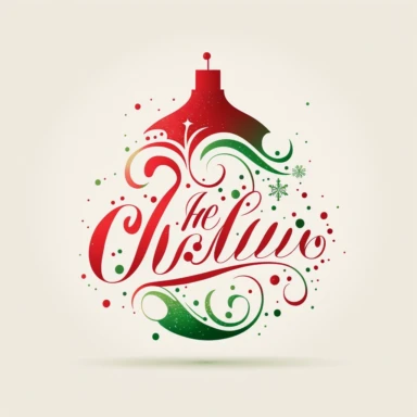 Merry Christmas text red and green color merry christmas decorative text vector illustration simple clipart png white background