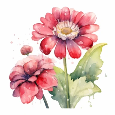 watercolor clip art for flower garden watercolor clipart, in the style of q hayashida, dark pink and light beige, heywood hardy, environmental awareness, unpredictable, water drops, vintage-influenced still lifes