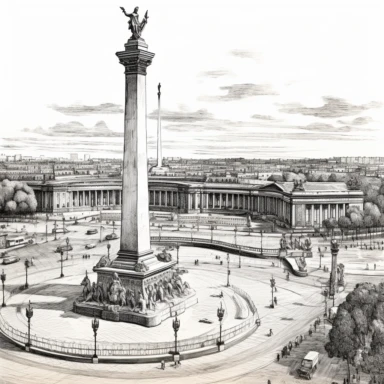 clipart of the place de la concorde, clipart on white background, clearly defined separate image, high quality--ar3:4-no mockups, watermarks, numbers, writing, letters--q2--v5.1--s1000