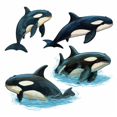killer whales clipart