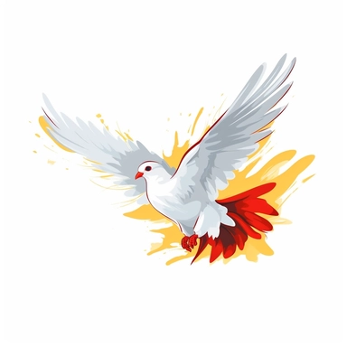 adorable simple pentecost dove clipart, white background