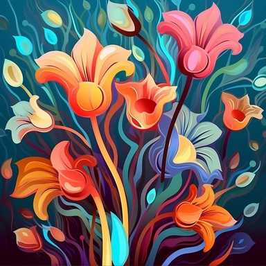 abstract flowers clip art
