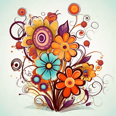 abstract flowers clip art