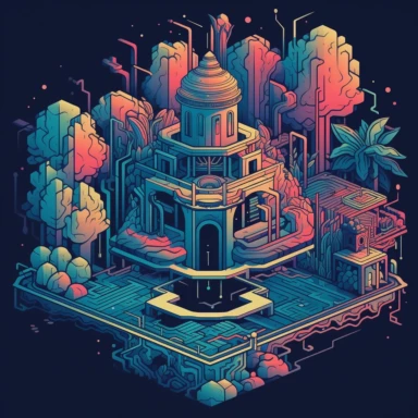 a close up of a infinite loop micro island paradise with countour and dark background, james gilleard and james jean, escher, trending on artisation, connectedness, scutoid, mit technology review, by Sam Spratt, dan mcpharlin : : ornate, wormholes, tetris, monolithic, stylized stl, clipart icon, simple 4 colors from gray to metalic blue, vector-based, sharp border, plane color and very define, high quality, digital art, 8k resolution, masterpiece, congruent, amazing, incredible, awe-inspiring, m
