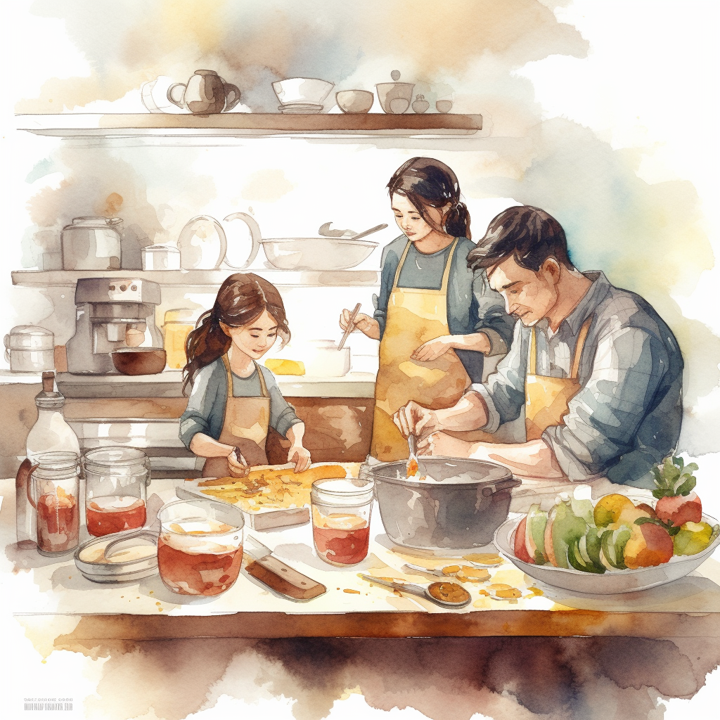 family cooking cliparts