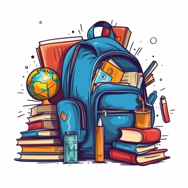 clipart back to school illustration. Vector style. White isolated background.