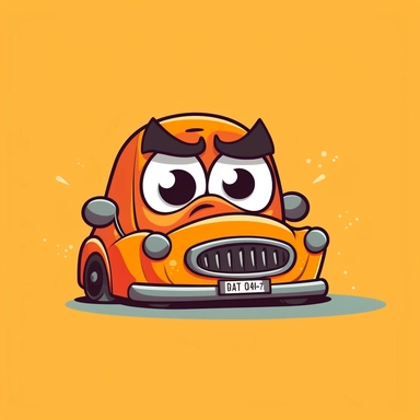 clipart of a cartoon car character looking very sad