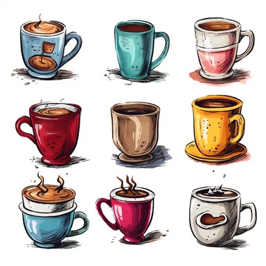 coffee mugs clipart