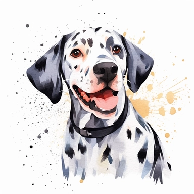 clipart of a happy dalmatian, americana style, portrait, white background, vector style