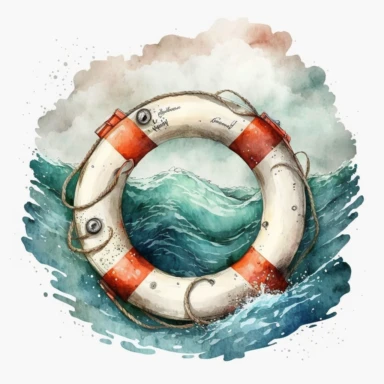 maritime Clipart Rettungsring watercolor