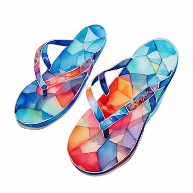 cool watercolour clip art of flip flops