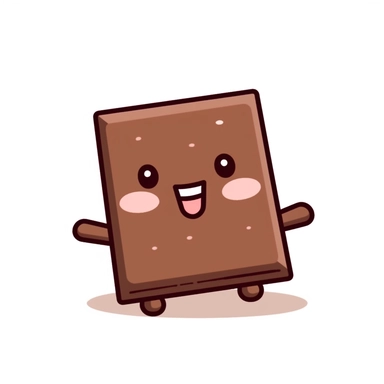 cute simple kawaii chocolate bar, white background clipart