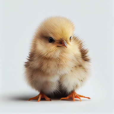 Cute little chicken , macro, clip art, no shadow, white background, hd hdhd, 8k, sharp,