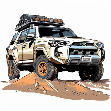 Toyota 4Runner aggressive off-road terrain clipart