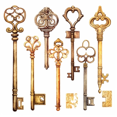 assorted gold keys inspired by Alice in wonderland watercolor illustration, design elements isolated on white background, vintage clip art - Image #4 <@1098423716465102849>