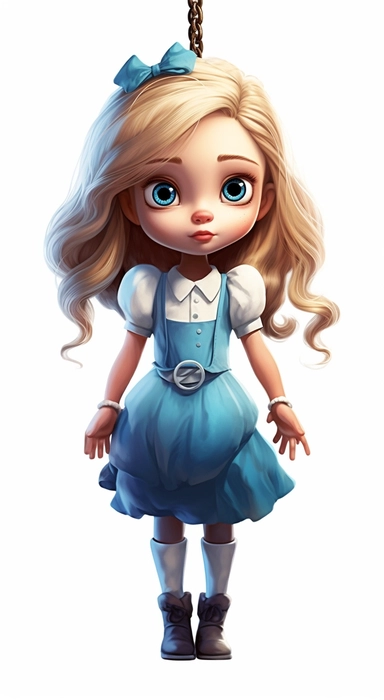 cartoon images vector free cliparts, cute alice little baby girl,digital watercolor, illustration pixar style, dark turquoise and light white, detailed costumes, blink-and-you-miss-it detail, aurorapunk, white background, light brown and light blue