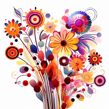 abstract flowers clip art