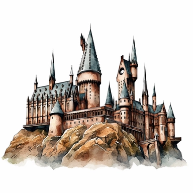 harry potter hogwarts castle, clip art, white background