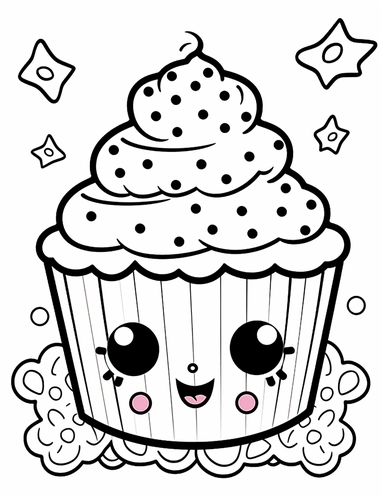 Let your creativity flow with a kawaii bread loaf, with a friendly face and a soft, brown crust. Use warm colors to make it inviting! For Simple Coloring page,Big eyes,line art, thick lines, black and white,clipart, illustration, on white background,Detailed,Details