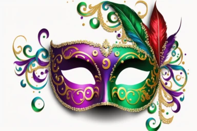 mardi gras mask colorful clipart white background