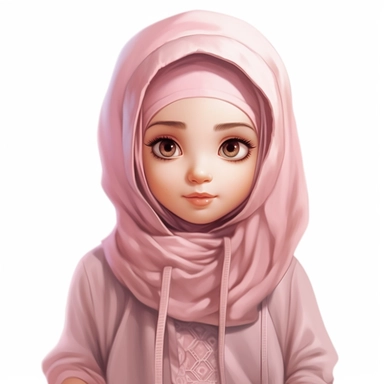 Aisha Hisan, a beautiful 5 year old girl, pink dress, pink hijab, pink clothes, Watercolor Clipart, strybk, full Illustration, 4k, sharp focus, watercolor, smooth soft skin, symmetrical, soft lighting, detailed face, concept art, watercolor style, strybk, children's style fairy tales, chibi kawaii, . Octane rendering, 3d. Perfect face, detailed face, delicate face, perfect sharp lips, detailed eyes. Craig Davison, Aubrey Beardsley, Conrad Roset, Aikut Aidogdu, Agnes Cecil, watercolor style