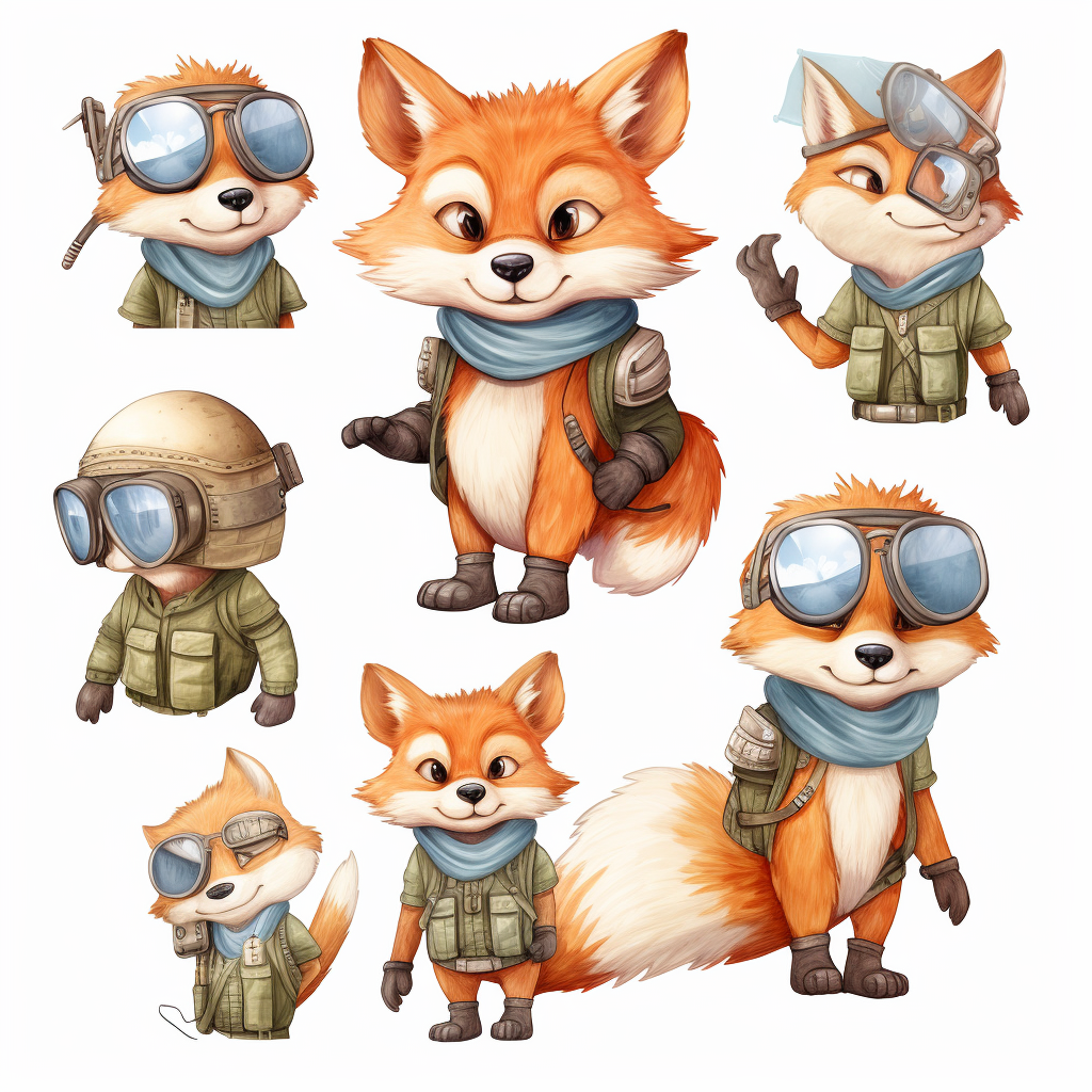 cute fox cliparts
