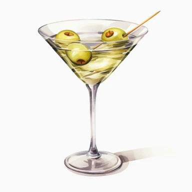 Pixar movie star Dirty Martini drink, face expiersionss, dreamy summer color palette, aesthetic minimalist design, ultra detailed, white background, clipart, DPI 300