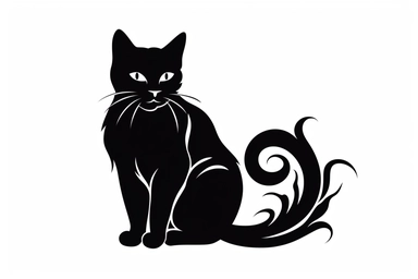 cat outline clipart, white background
