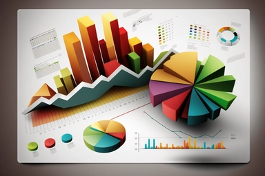 clipart chart, financial spread, clean background, technological