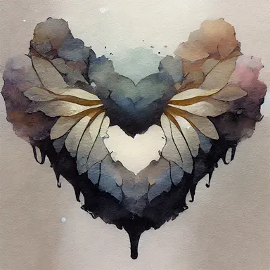watercolor Barbed Wire Heart, graphic element, clipart