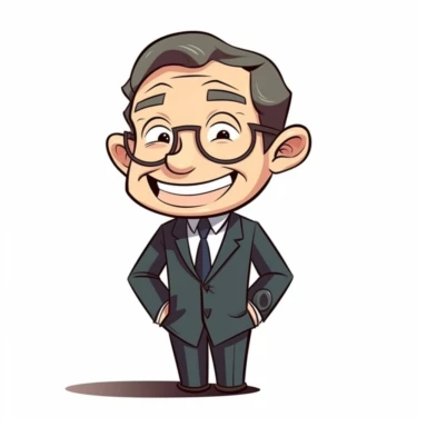 happy cute Legal Executive face, cartoon, clipart, mascot, isolated on white background
