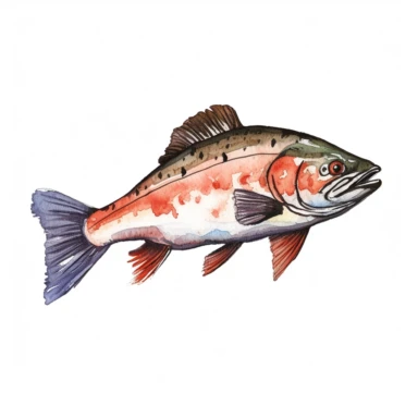 a Norway Norwegian Salmon in the style of watercolour clipart with detailed brush strokes