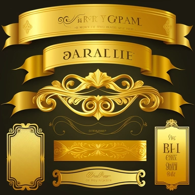 pure gold vector banners for writing on clipart svg