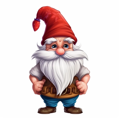 cartoon gnome clipart, white background