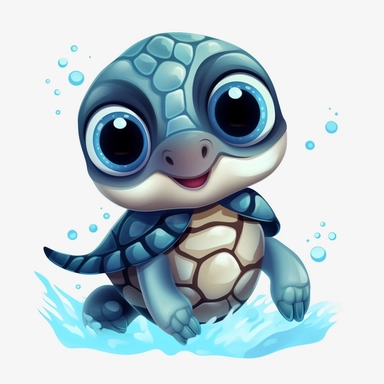 cartoon, super cute, baby sea turtles clipart transparent background