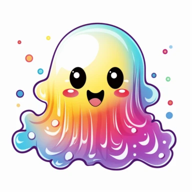 Kawaii Ghost Clipart Rainbow Halloween clipart. white background