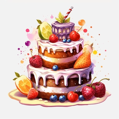 happy birthday cake Clipart, white background, 8k