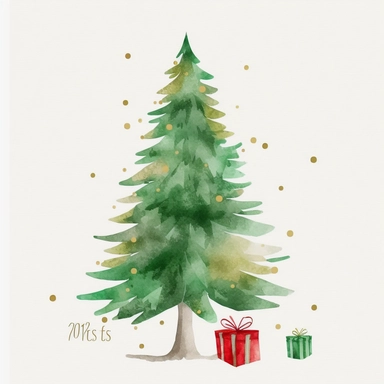 simplified clipart single christmas tree, simple shapes, no lines, no outlines, clipart, featured on dribble, cartoon tree clipart, minimalist, computer vector graphic design clip art, watercolor illustration clipart, watercolour clipart, watercolor illlustration for kids and children, book illustration, print on demand image, PNG tranparent background