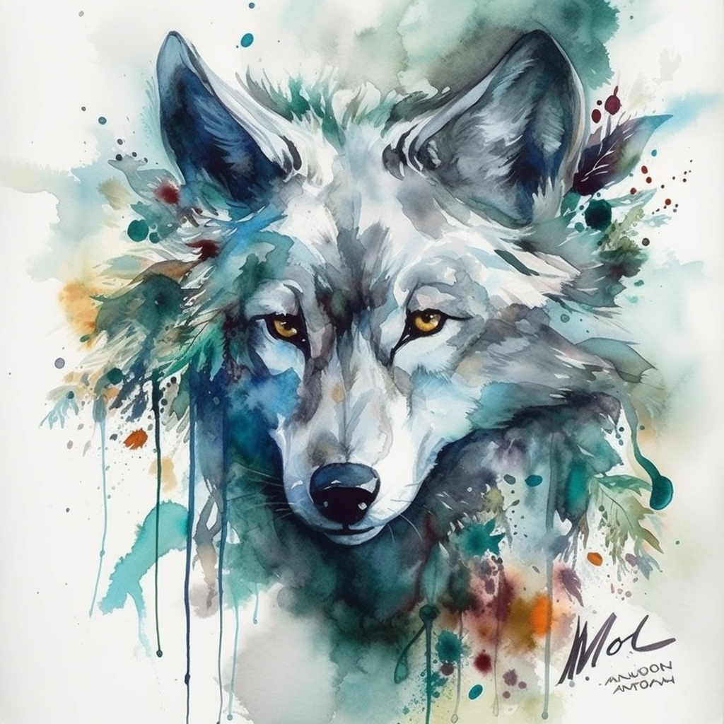green wolf cliparts