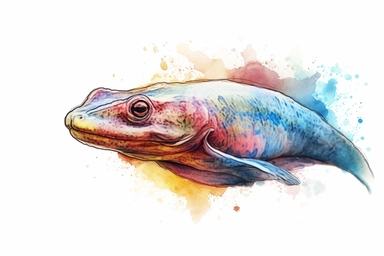 Watercolor, Conger Eel Fish, clipart, hd, on a white background, spaced out