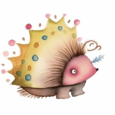 beautiful cute whimsical brown hedgehog, hedgepig, Erinaceus, realistic, photorealistic, simplified, simplistic, doodled by a child, doodle, folk art, watercolor texture, soft brush strokes, clipart on white background, high resolution, free margins