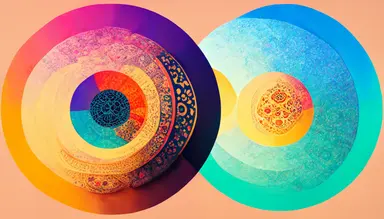 a colourful round mandala in cubic style consist of exhausted human body repetation, pixel art, volumetric lighting, clipart, 4k, abstract,