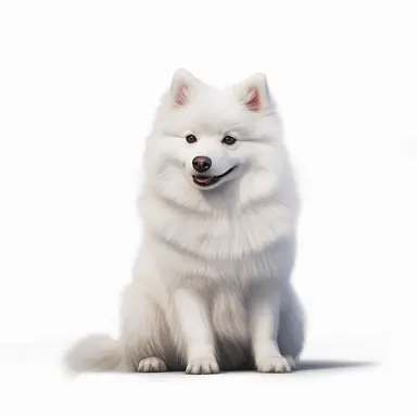 American Eskimo Dog, clipart, sitting, cute, no background, high resolution